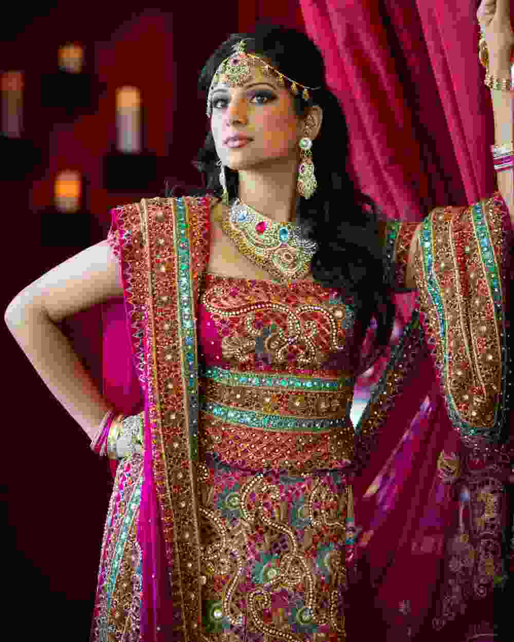 Embroidered Woven Silk Lehenga