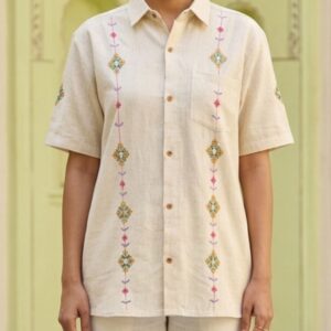 Pure Kala Cotton Soof Handwork Ladies Shirt