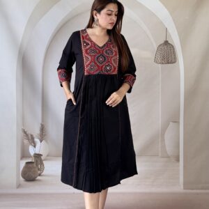 Ajrakh Cotton Hand Block Patch Kurti